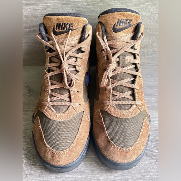 Vintage 1990s Nike Air Caldera Hiking ACG Boots Brown / Purple 8.5 - Picture 4 of 11